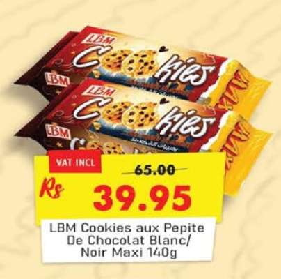 LBM Cookies Aux Pepite De Chocolat Blanc/Noir Maxi 140g