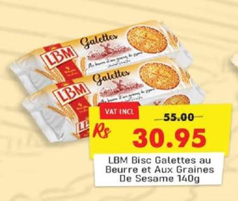 LBM Bisc Galettes Au Beurre Et Aux Graines De Sesame 140g