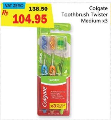 Colgate Toothbrush Twister Medium x3