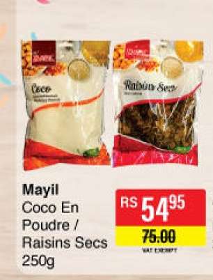 Mayil Coco En Poudre / Raisins Secs