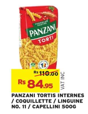 PANZANI TORTIS INTERNES / COQUILLETTE / LINGUINE NO. 11 / CAPELLINI 500G