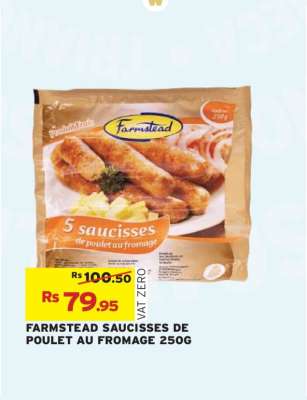 FARMSTEAD SAUCISSES DE POULET AU FROMAGE 250G