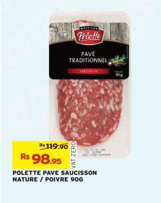 POLETTE PAVE SAUCISSON NATURE / POIVRE 90G