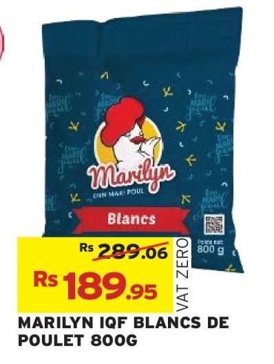 MARILYN IQF BLANCS DE POULET 800G