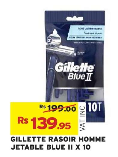 GILLETTE RASOIR HOMME JETABLE BLUE II X 10