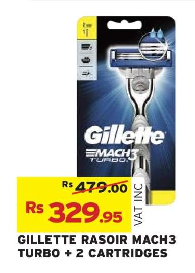 GILLETTE RASOIR MACH3 TURBO + 2 CARTRIDGES
