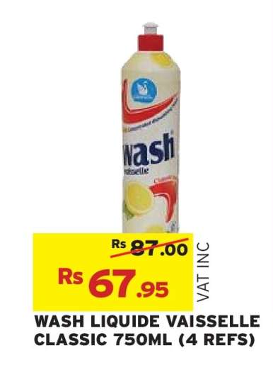 WASH LIQUIDE VAISSELLE CLASSIC 750ML (4 REFS)