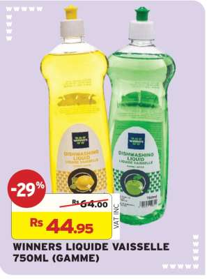 WINNERS LIQUIDE VAISSELLE 750ML (GAMME)