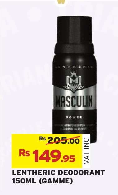 Lentheric Deodorant 150ml (Gamme)