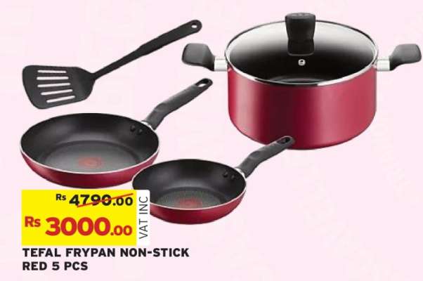 TEFAL FRYPAN NON STICK RED 5 PCS