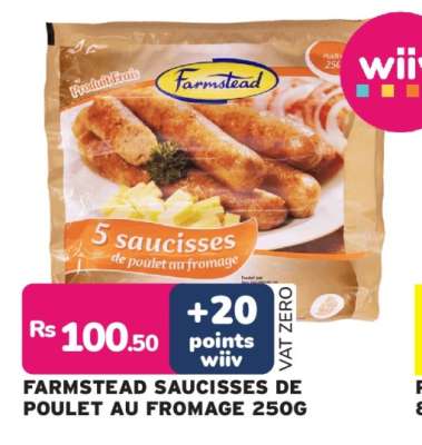 FARMSTEAD SAUCISSES DE POULET AU FROMAGE 250G