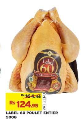 LABEL 60 POULET ENTIER 500G
