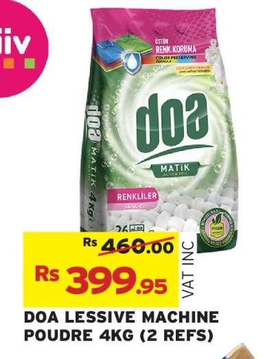DOA LESSIVE MACHINE POUDRE 4KG (2 REFS)