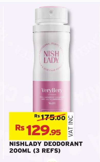 NISHLADY DEODORANT 200ML (3 REFS)