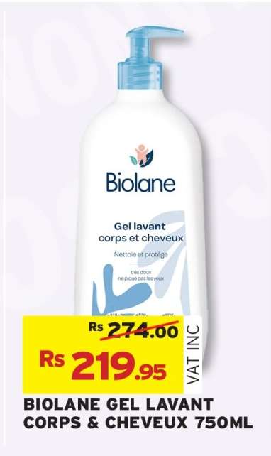 BIOLANE GEL LAVANT CORPS & CHEVEUX 750ML