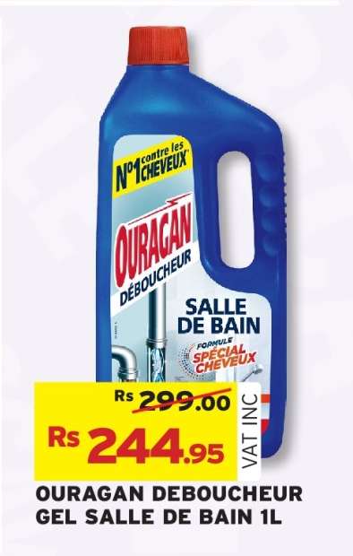 OURAGAN DEBOUCHEUR GEL SALLE DE BAIN 1L