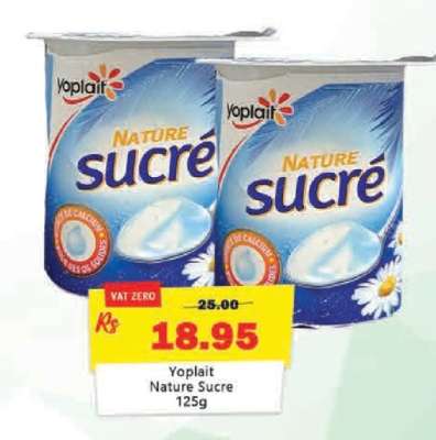 Yoplait Nature Sucre 125g