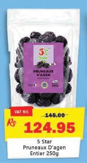5 Star Pruneaux D'agen Entier 250g