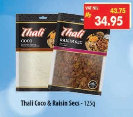 Thali Coco & Raisin Secs - 125g