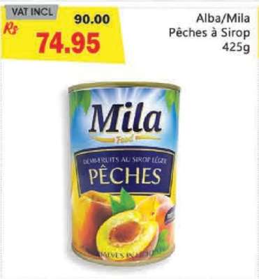 Alba/Mila Peches A Sirop 425g