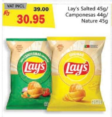 Lay's Salted 45g/ Camponesas 44g/ Nature 45g