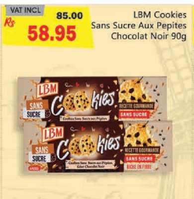 LBM Cookies Sans Sucre Aux Pepites Chocolat Noir 90g