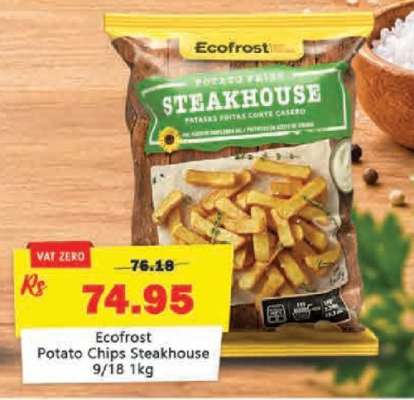 Ecofrost Potato Chips Steakhouse 9/18 1kg