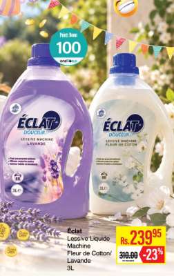 Éclat Lessive Liquide Machine Fleur de Cotton/ Lavande 3L