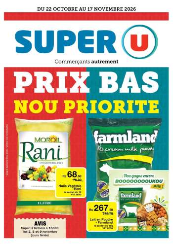 Catalogue Super U - 22/10/2026 - 17/11/2026.