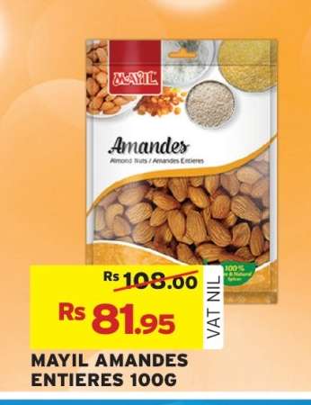 Mayil Amandes Entières - 100g