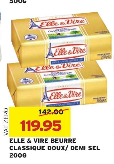 ELLE & VIRE BEURRE CLASSIQUE DOUX/ DEMI SEL 200G